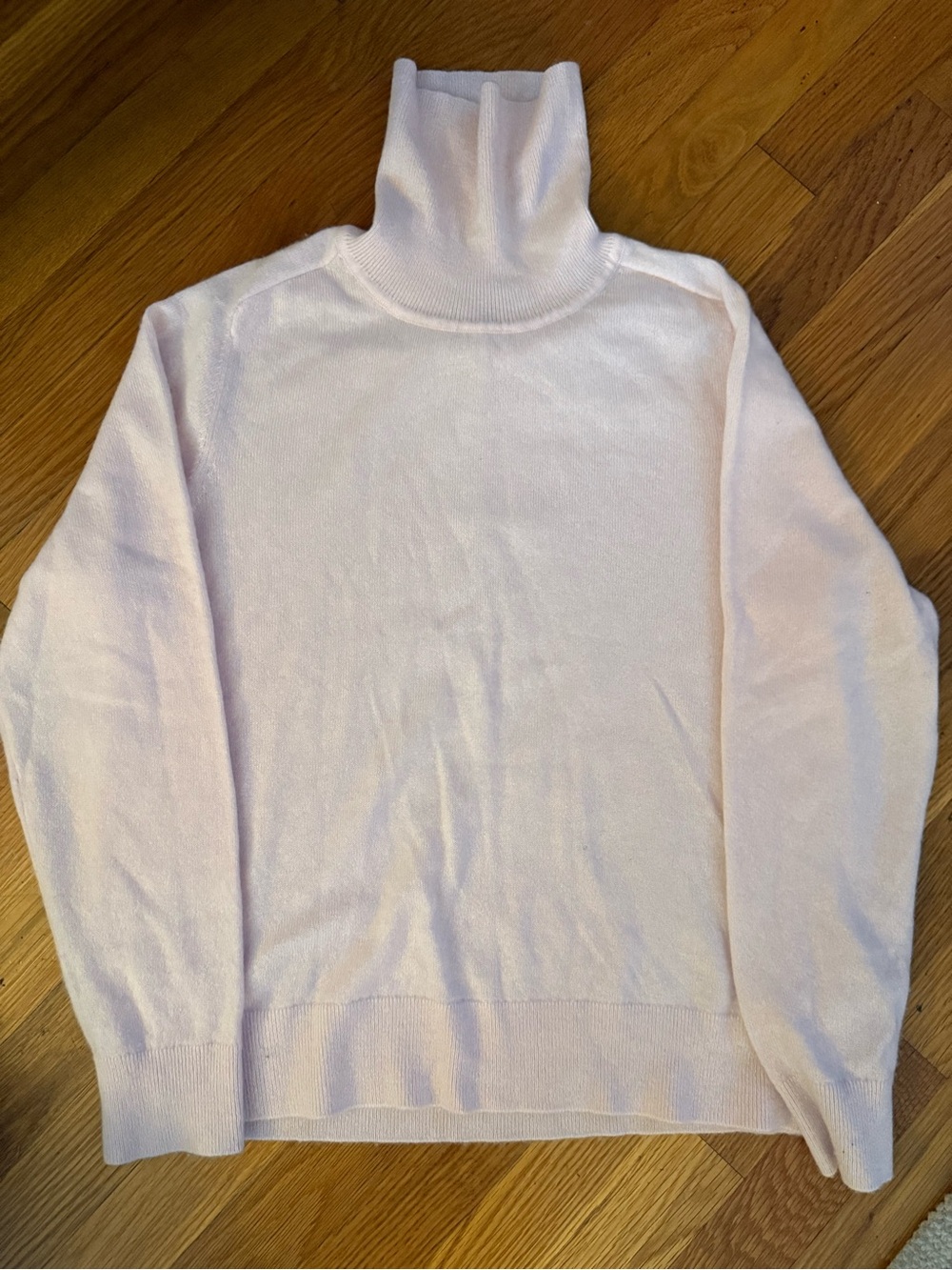 Quince Pale Pink Turtleneck Cashmere Sweater